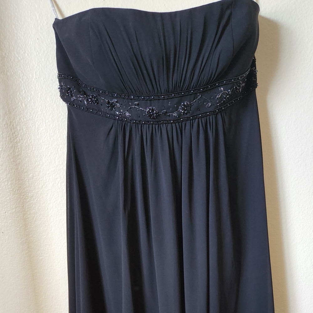 David's bridal black chiffon bridesmaid dress